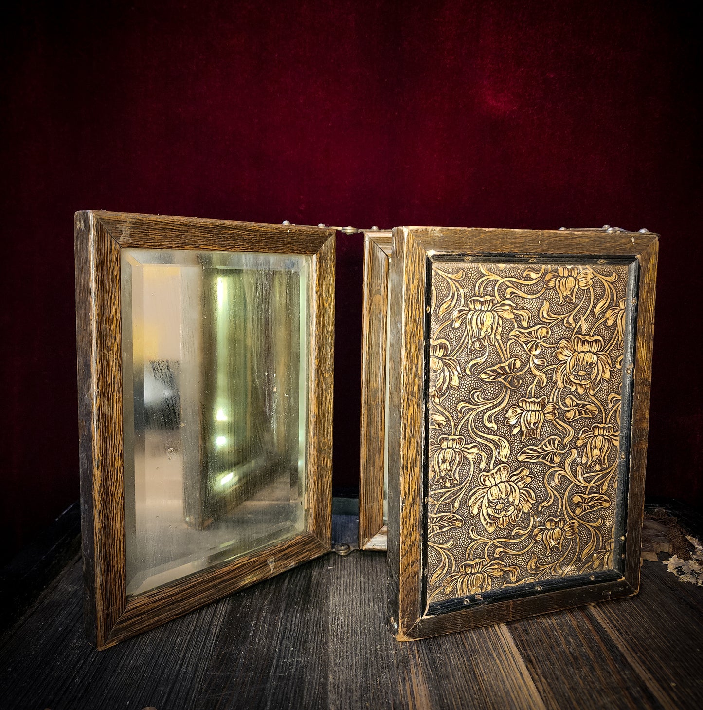 Antique Trifold Shaving Mirror