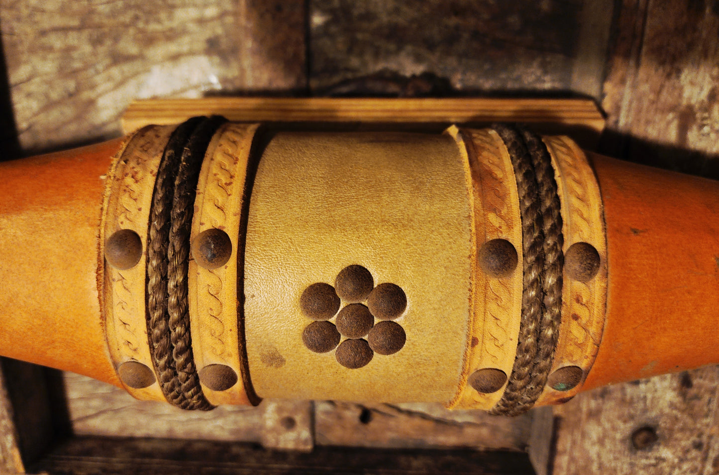 Authentic Leather Wrapped Bull Horns