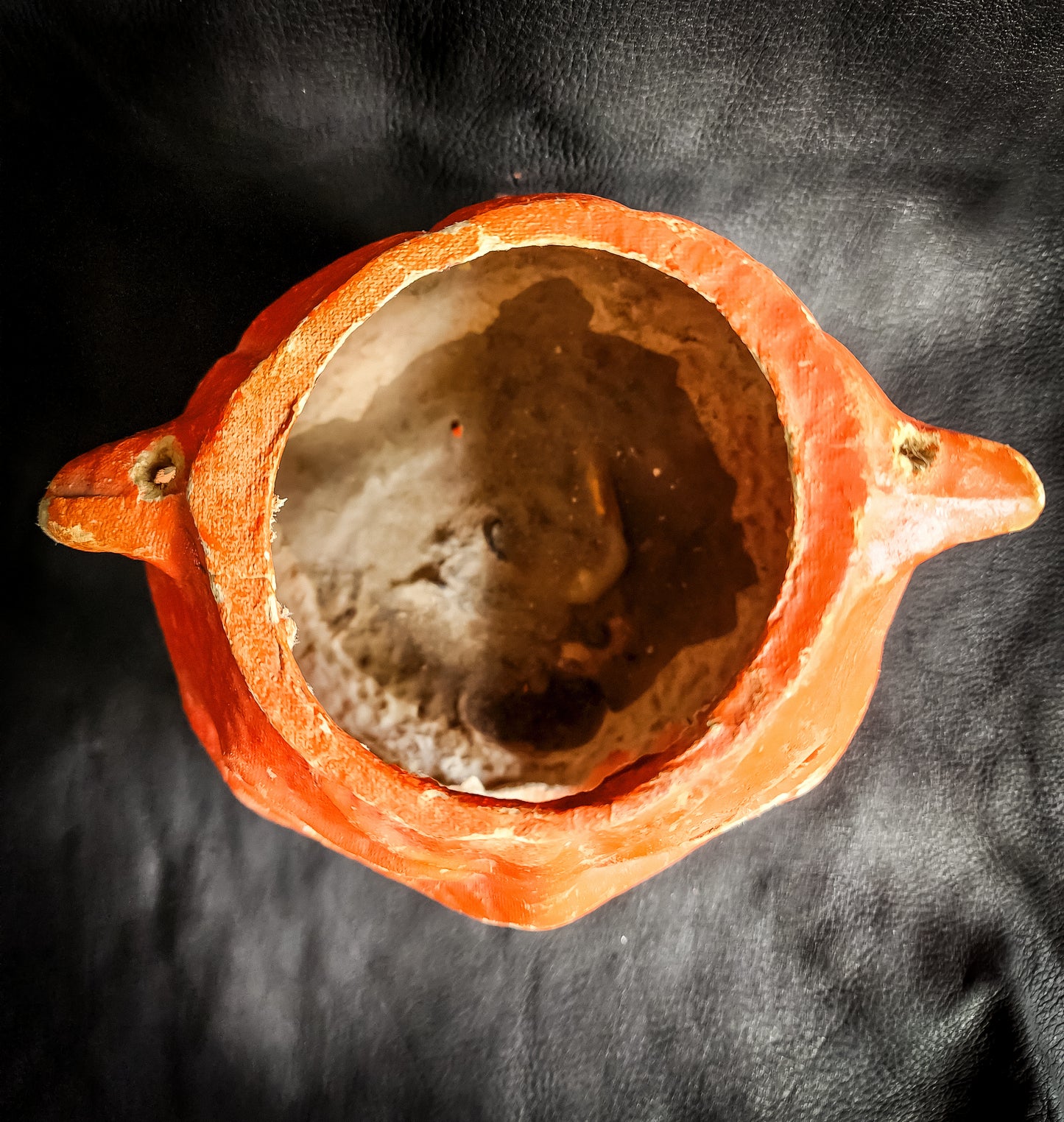 Rare, Antique Paper Mache Cat Jack-O-Lantern