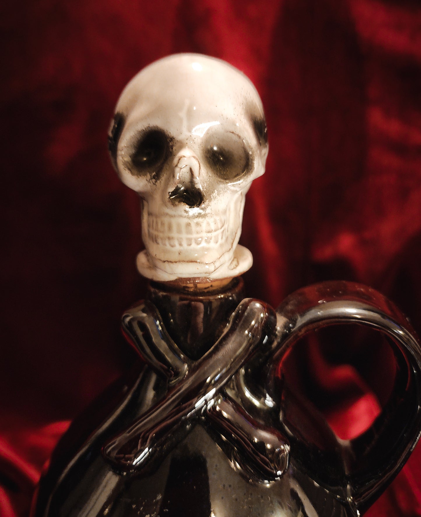 Vintage Skull & Crossbones Decanter Bottle
