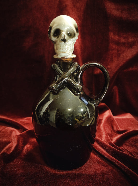 Vintage Skull & Crossbones Decanter Bottle