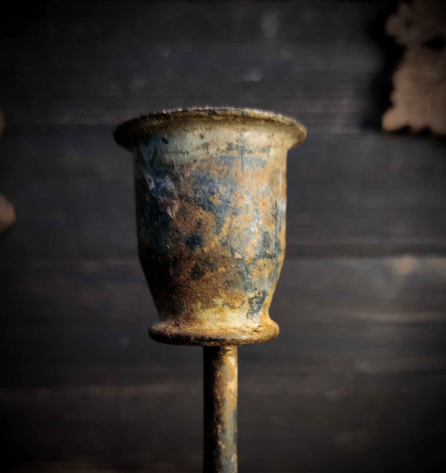 Folk Art Leopard Candle Holder
