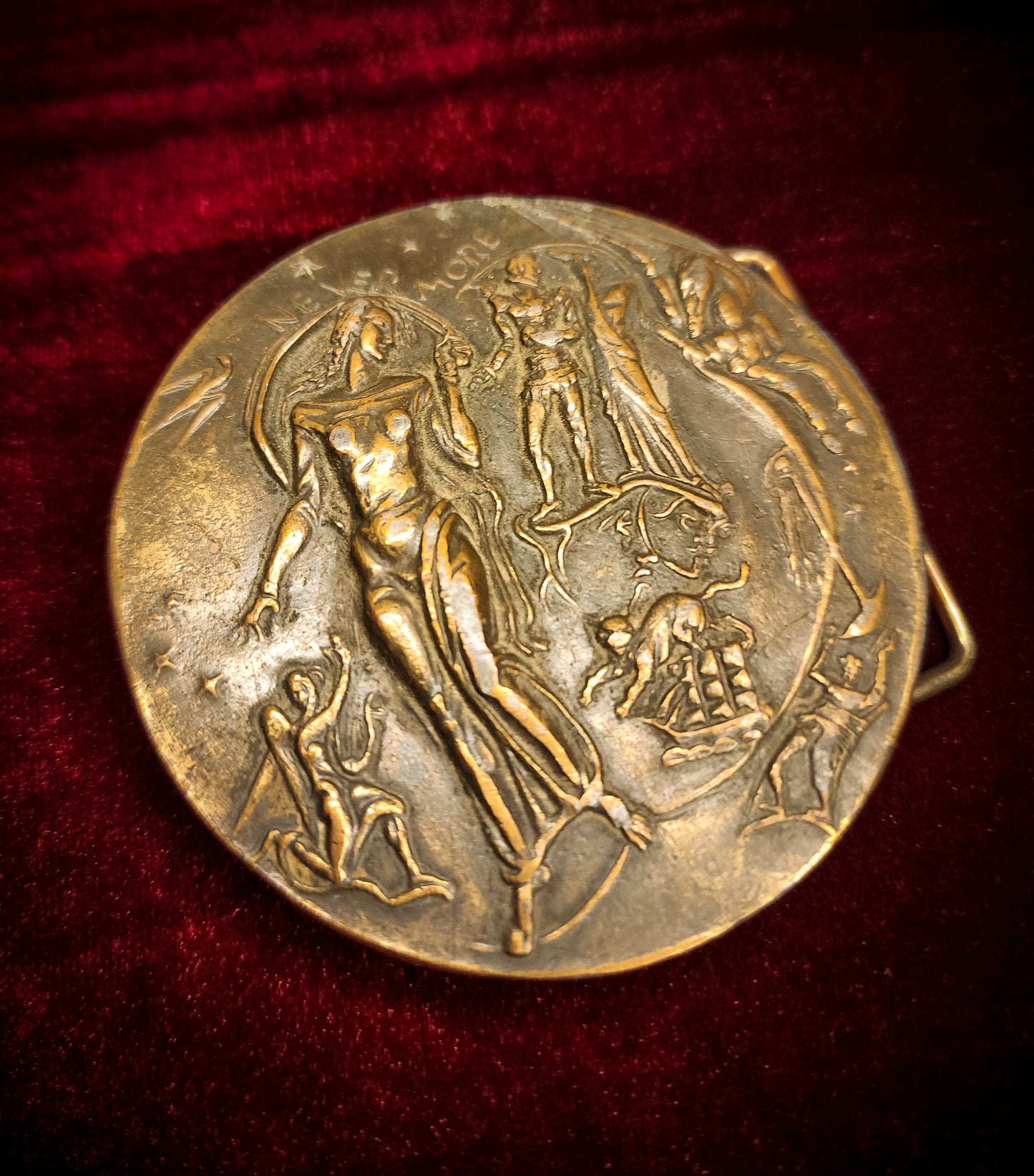 Vintage Edgar Allan Poe "Nevermore" Belt Buckle