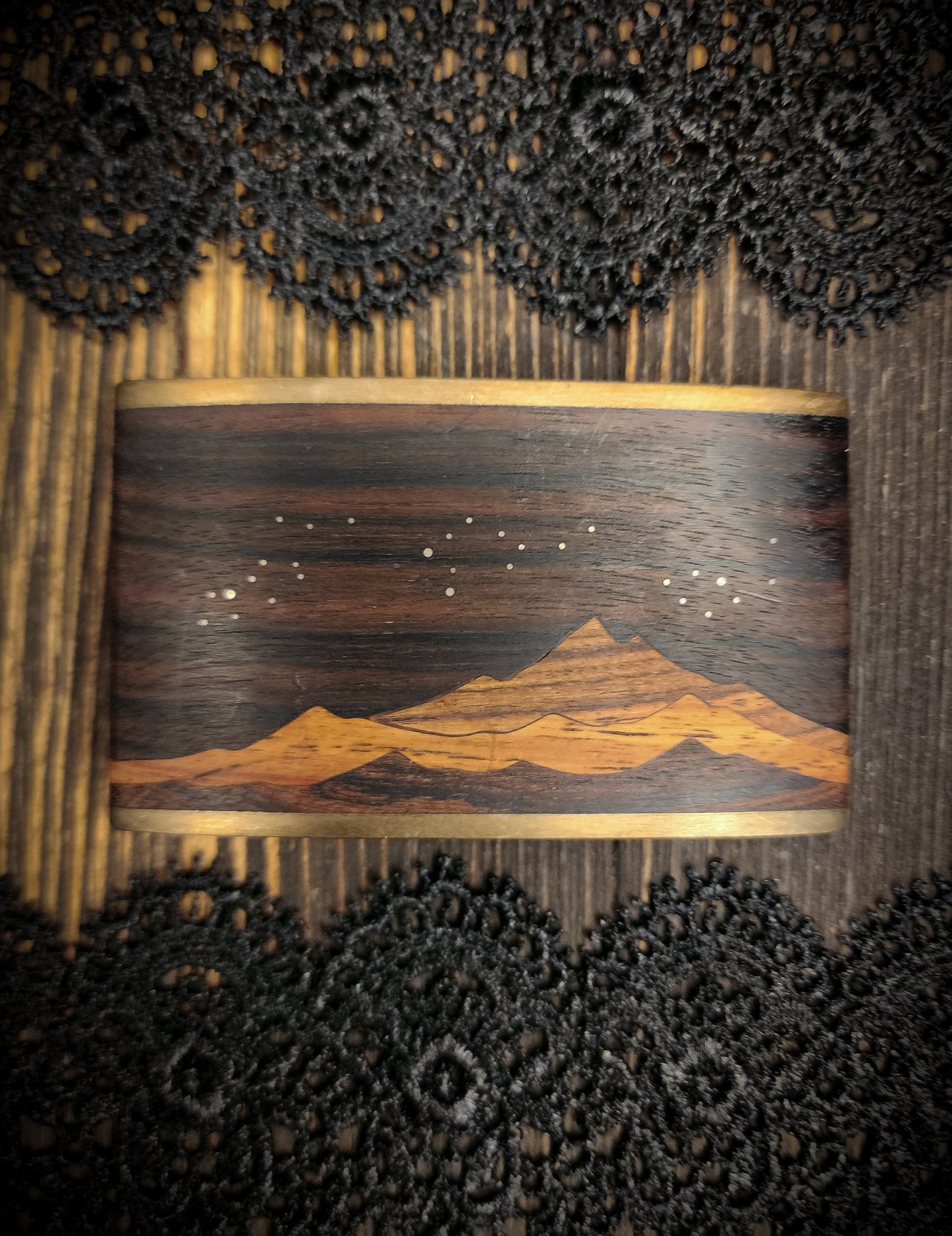 Vintage Wood and Brass Belt Buckle