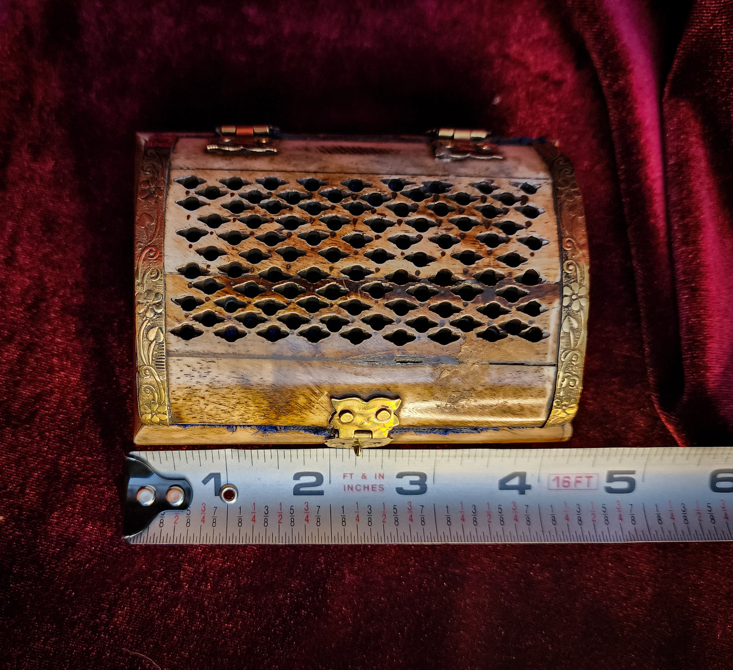 Vintage Bone and Brass Trinket Box