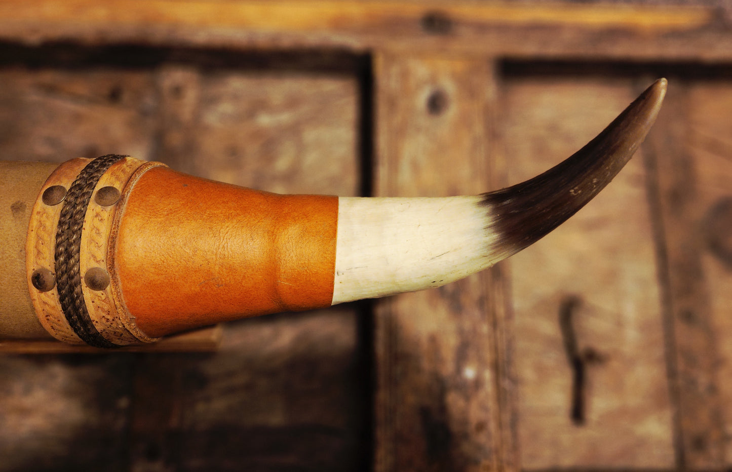 Authentic Leather Wrapped Bull Horns