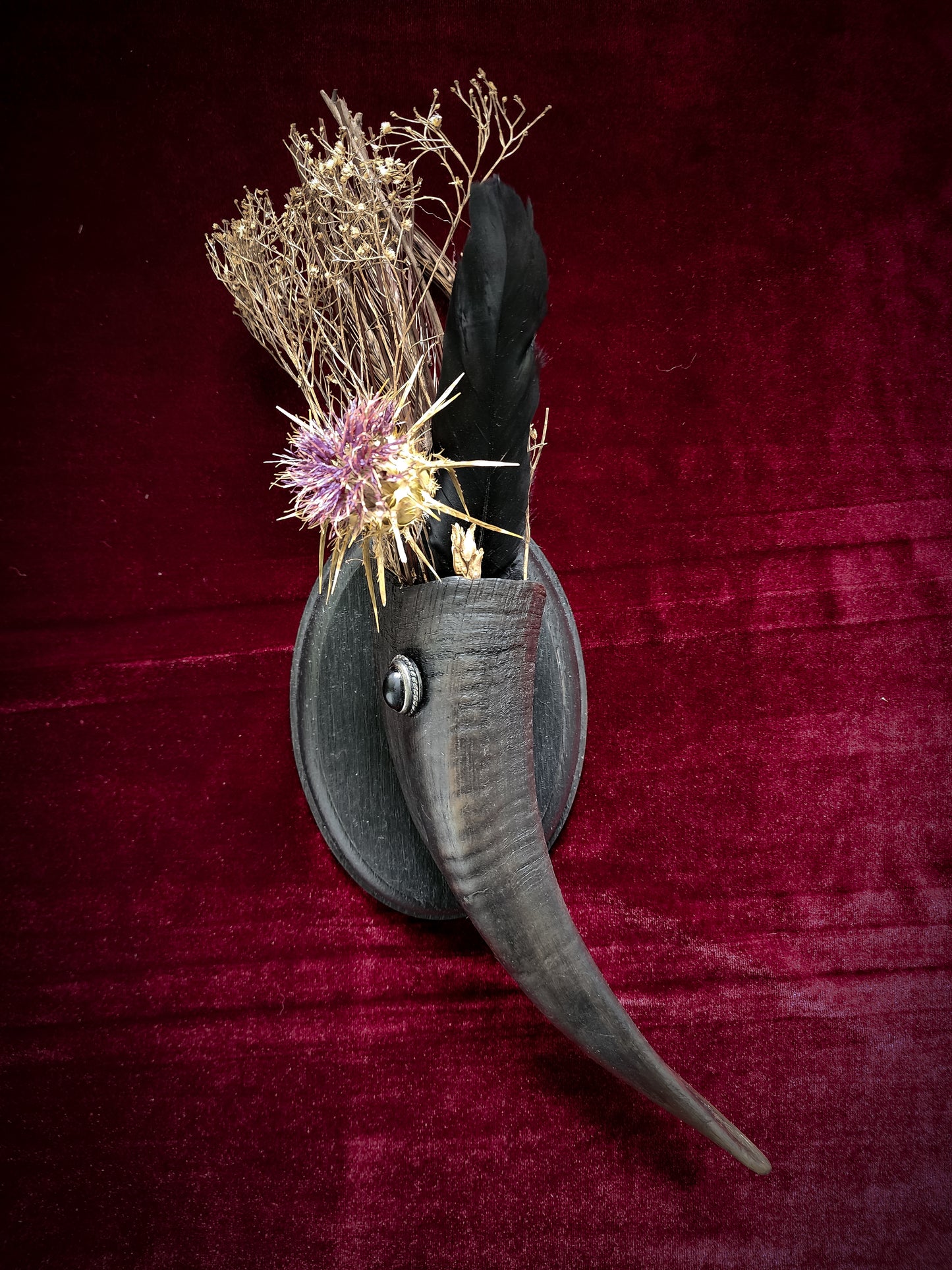 Goat Horn Floral Plaques
