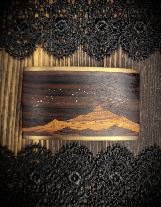 Vintage Wood and Brass Belt Buckle