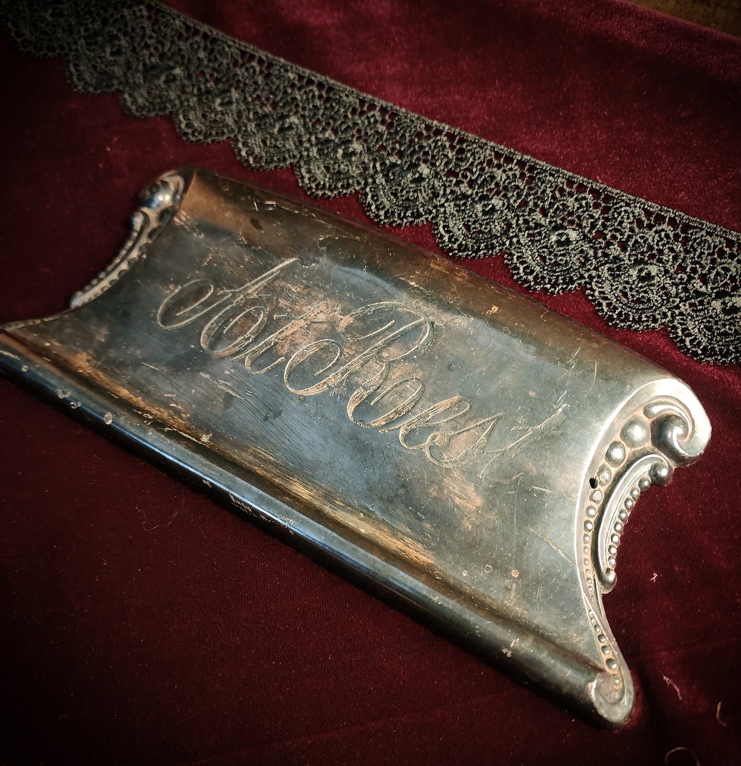 Antique "At Rest" Casket Plaque, Coffin Plate