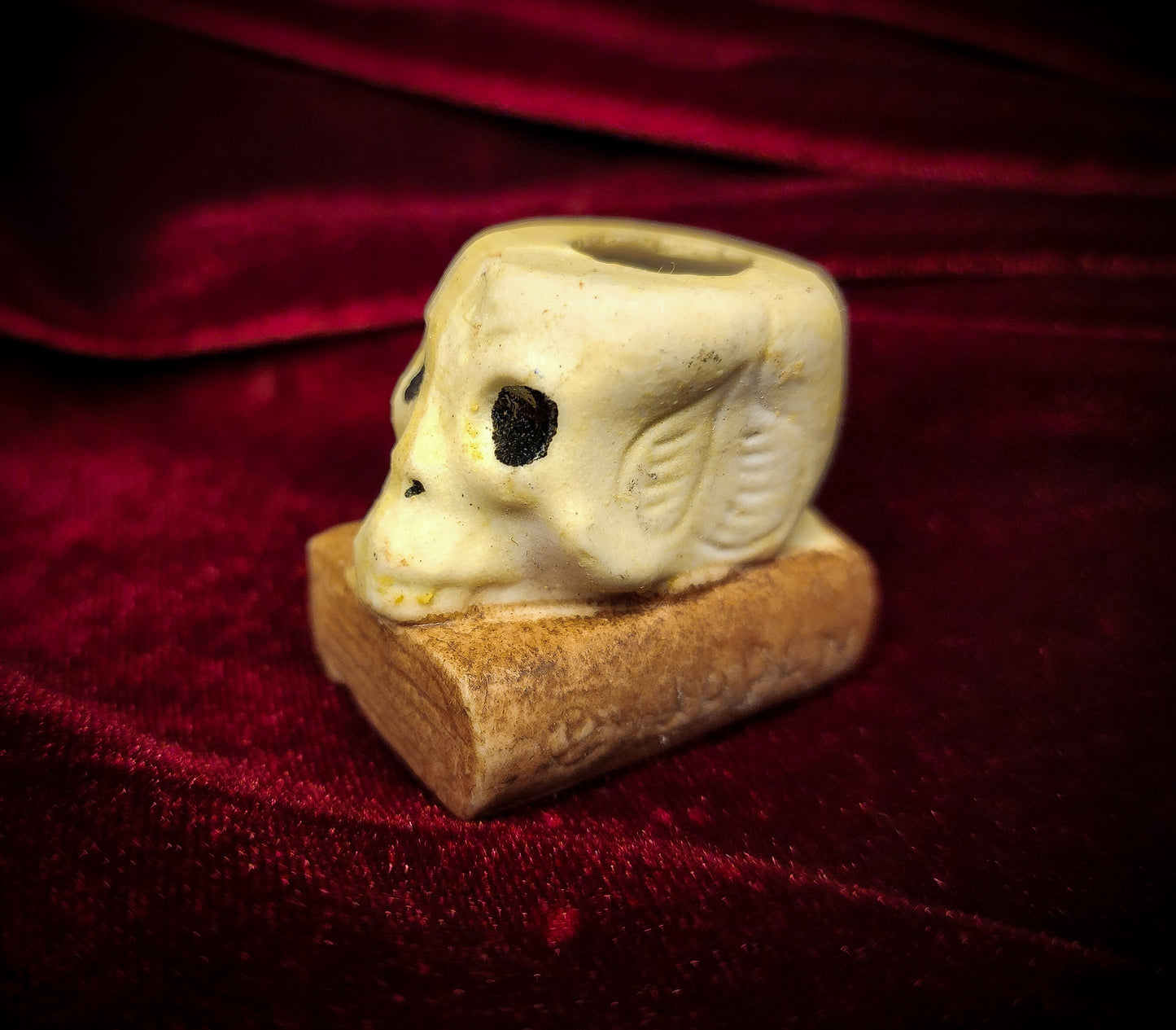 Vintage Memento Mori Matchstick/Toothpick Holder