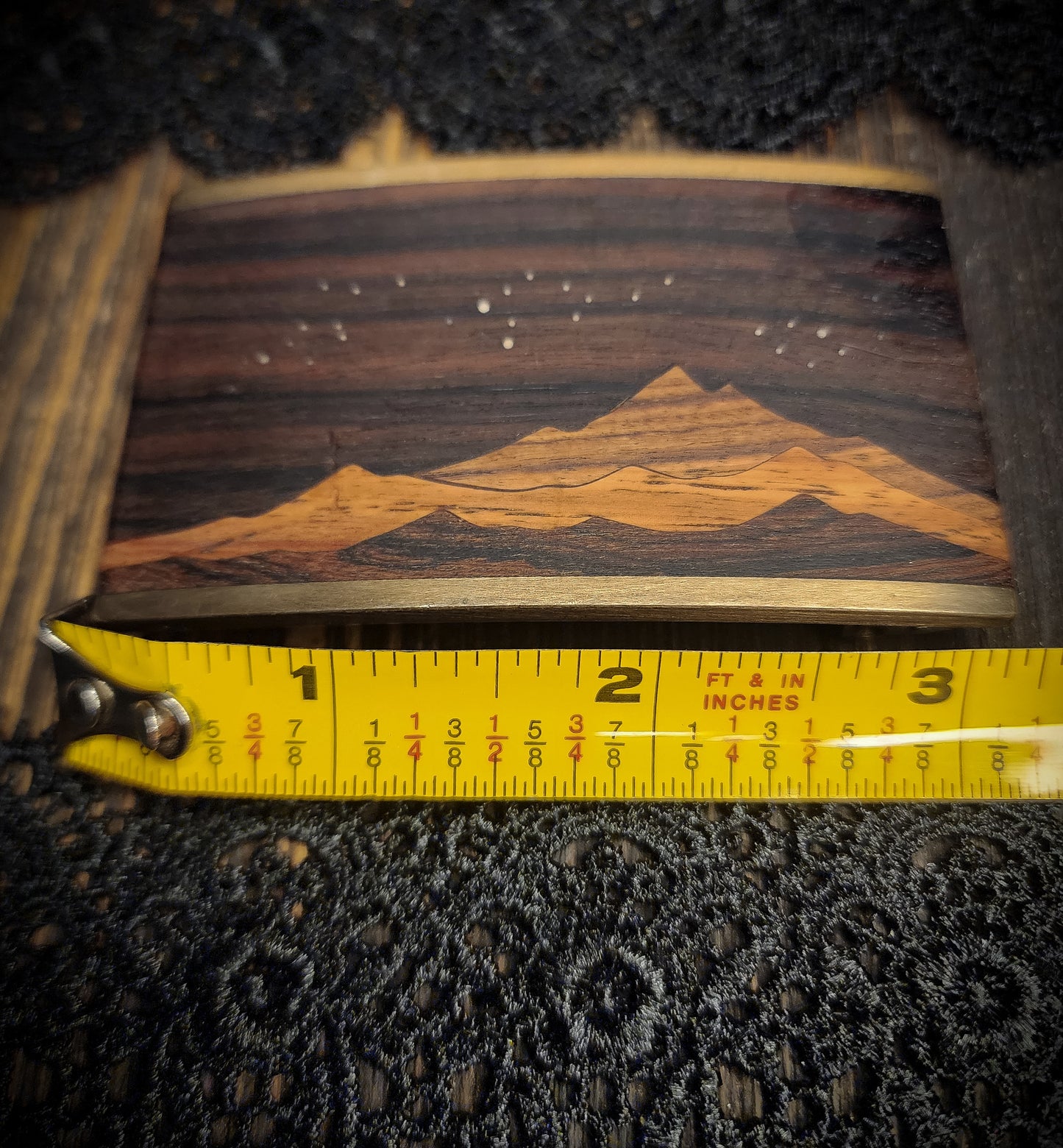 Vintage Wood and Brass Belt Buckle