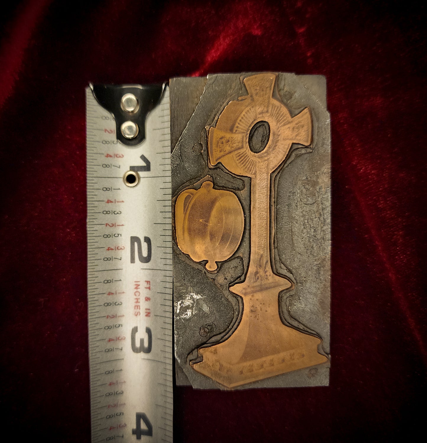 Antique, Religious Cross Letterpress/Printing Block
