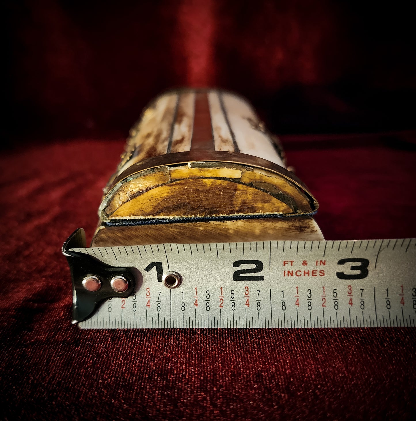 Vintage Bone and Brass Trinket Box