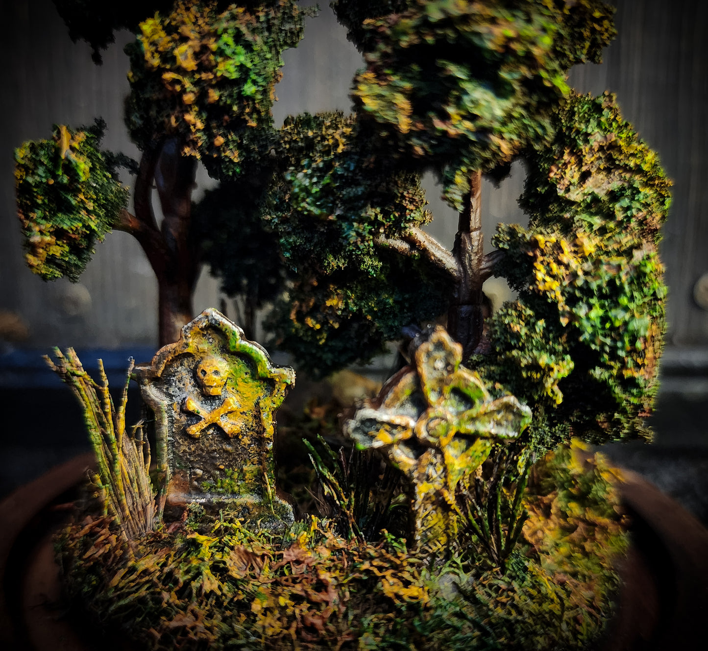Miniature Cemetery Glass Dome Display