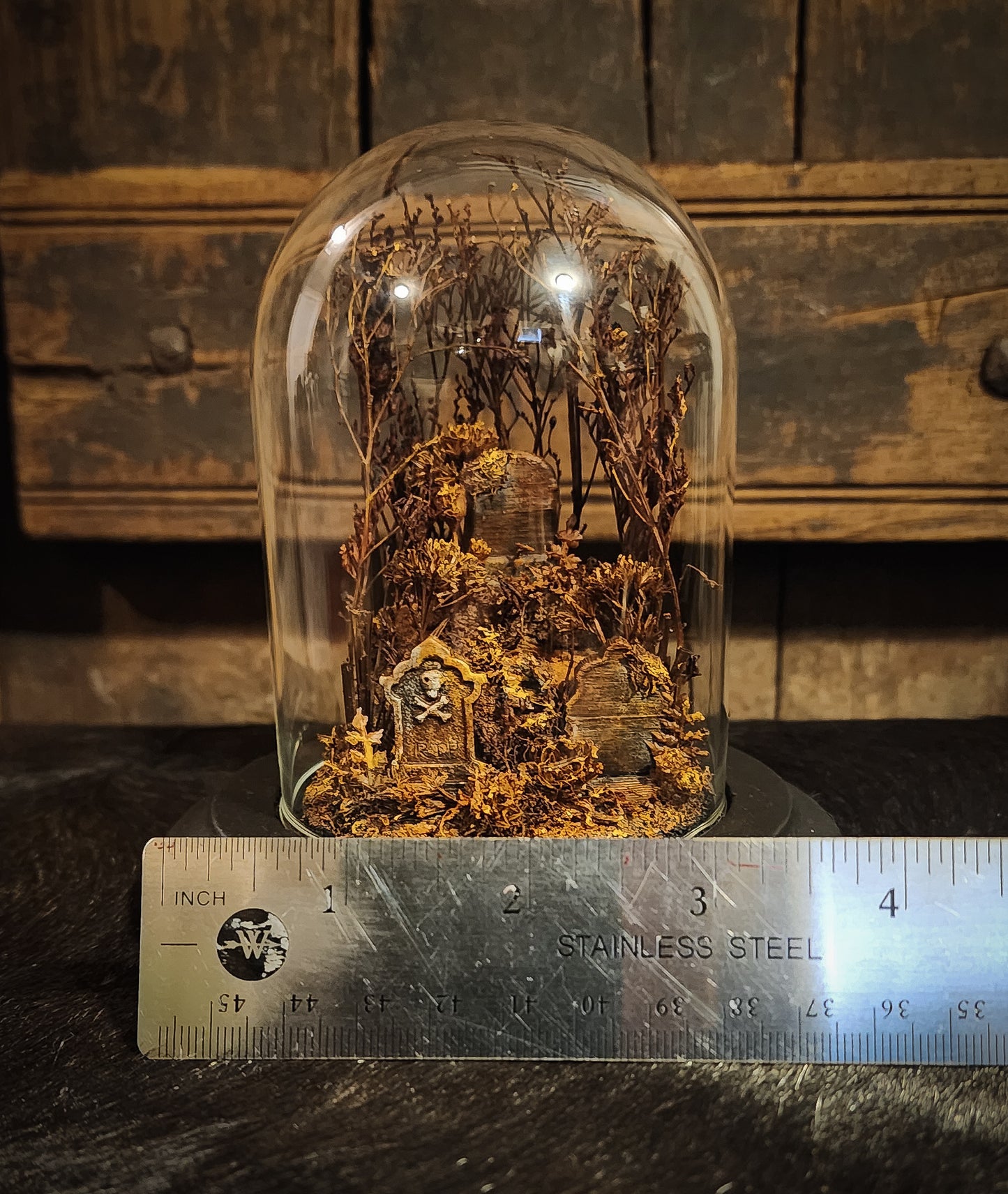 Miniature Cemetery Glass Dome Display