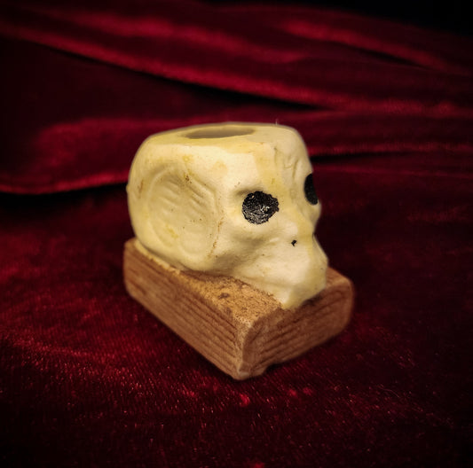 Vintage Memento Mori Matchstick/Toothpick Holder