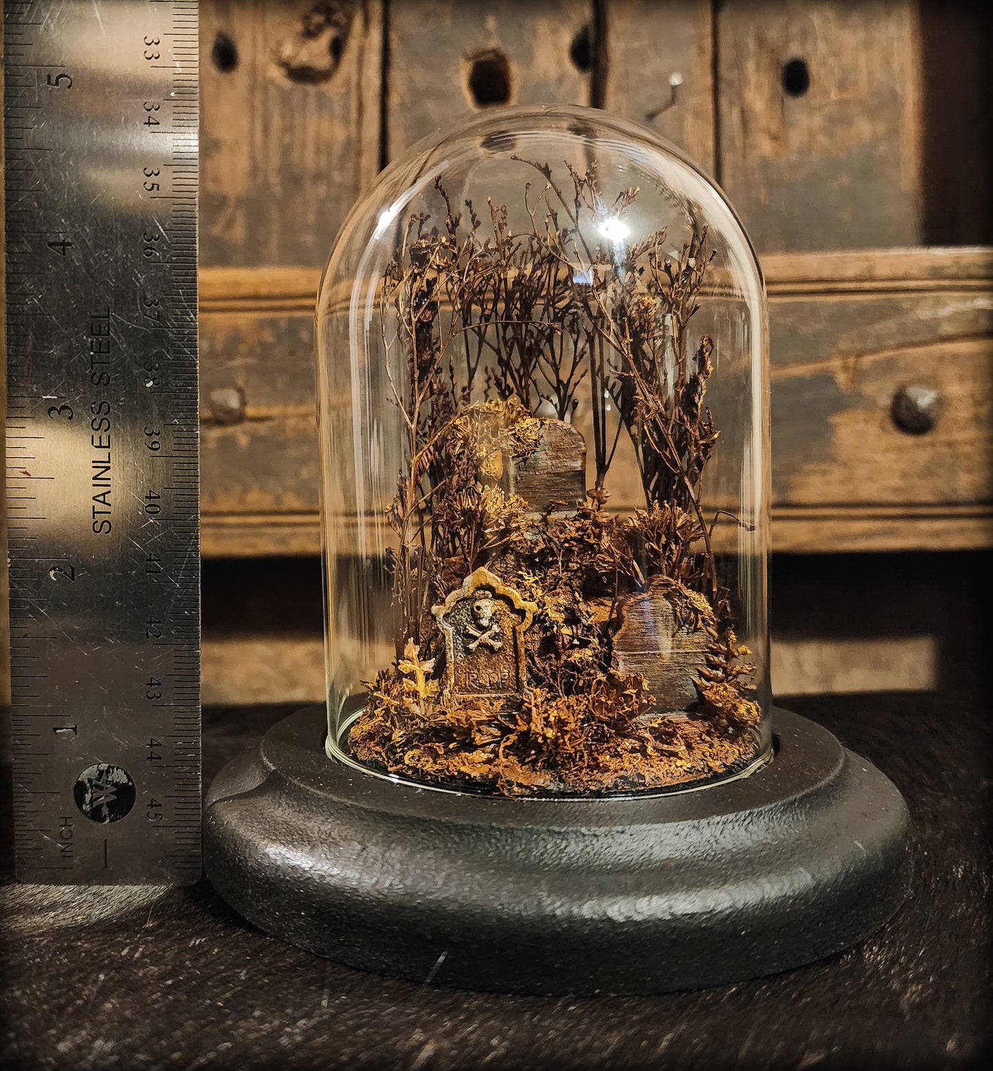 Miniature Cemetery Glass Dome Display