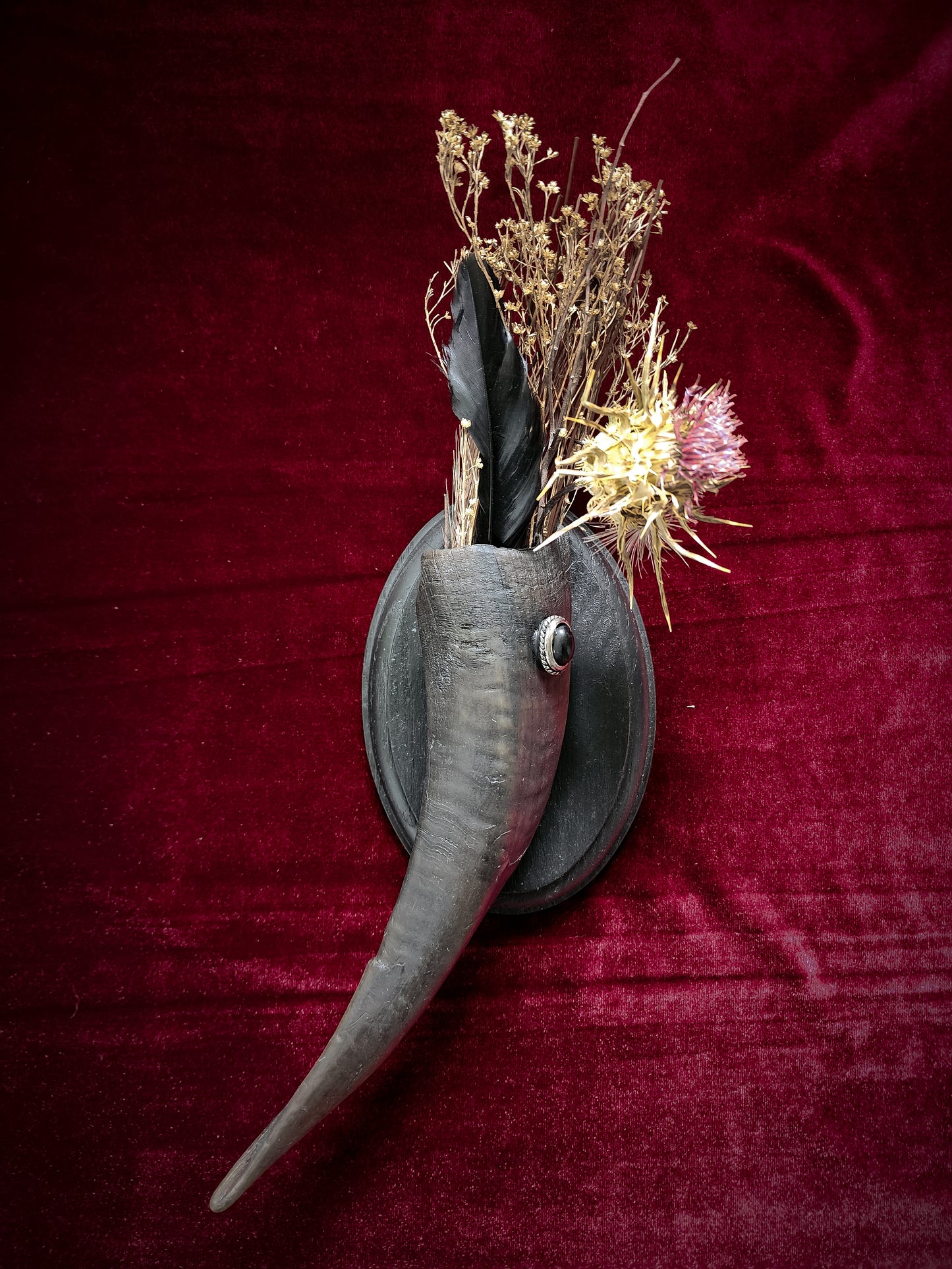 Goat Horn Floral Plaques