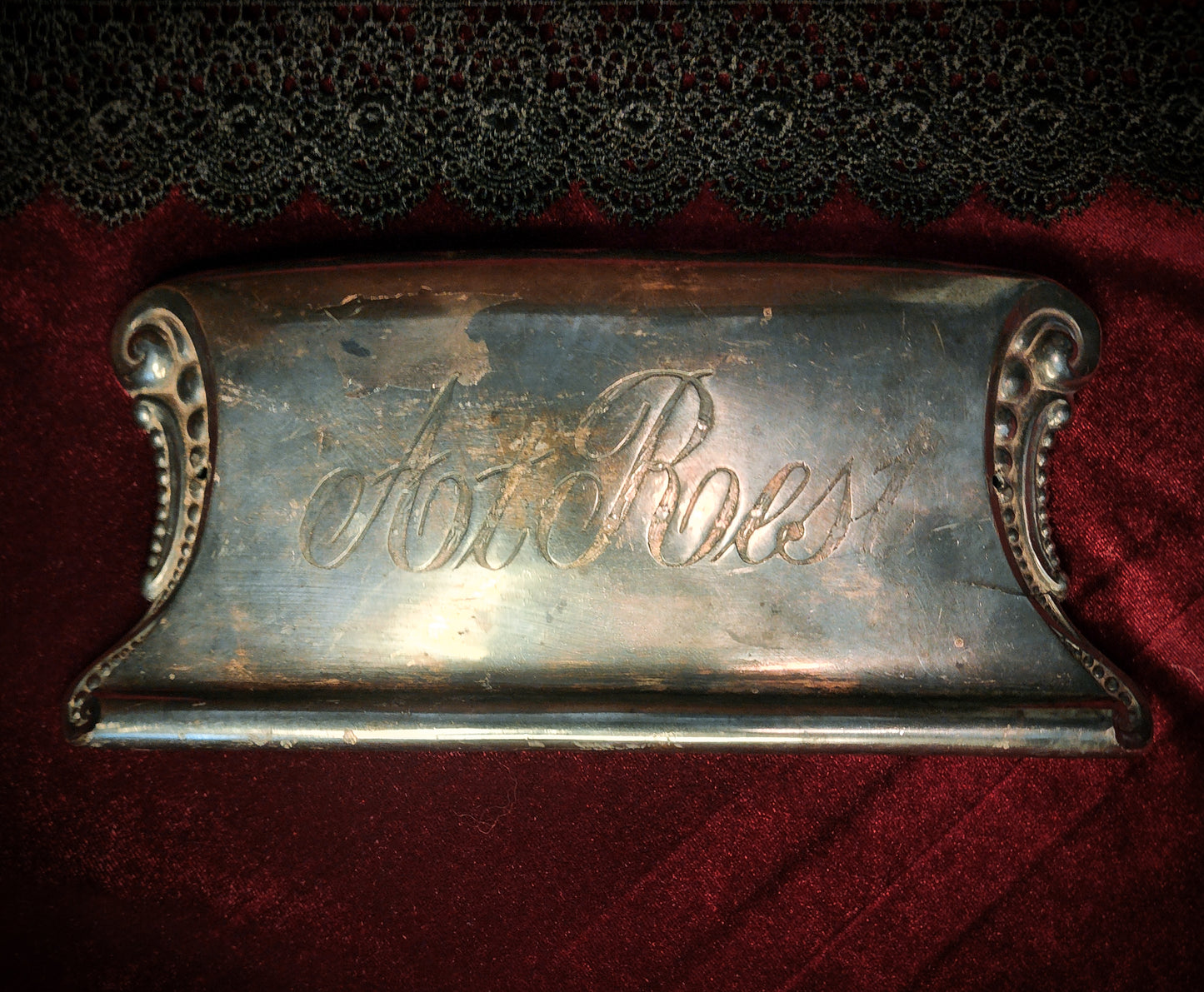 Antique "At Rest" Casket Plaque, Coffin Plate