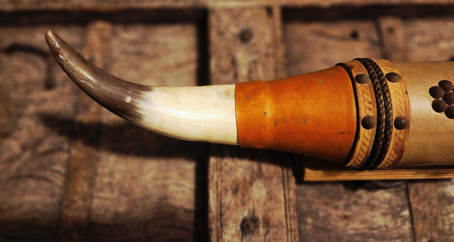 Authentic Leather Wrapped Bull Horns
