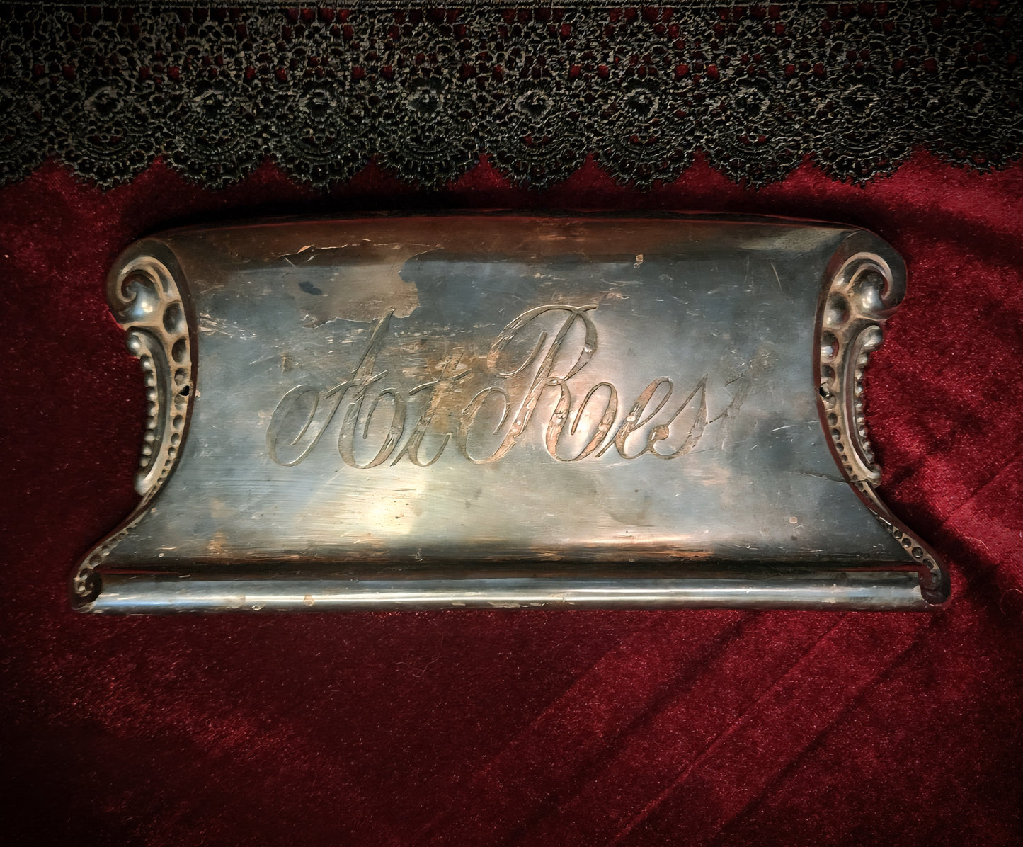 Antique "At Rest" Casket Plaque, Coffin Plate