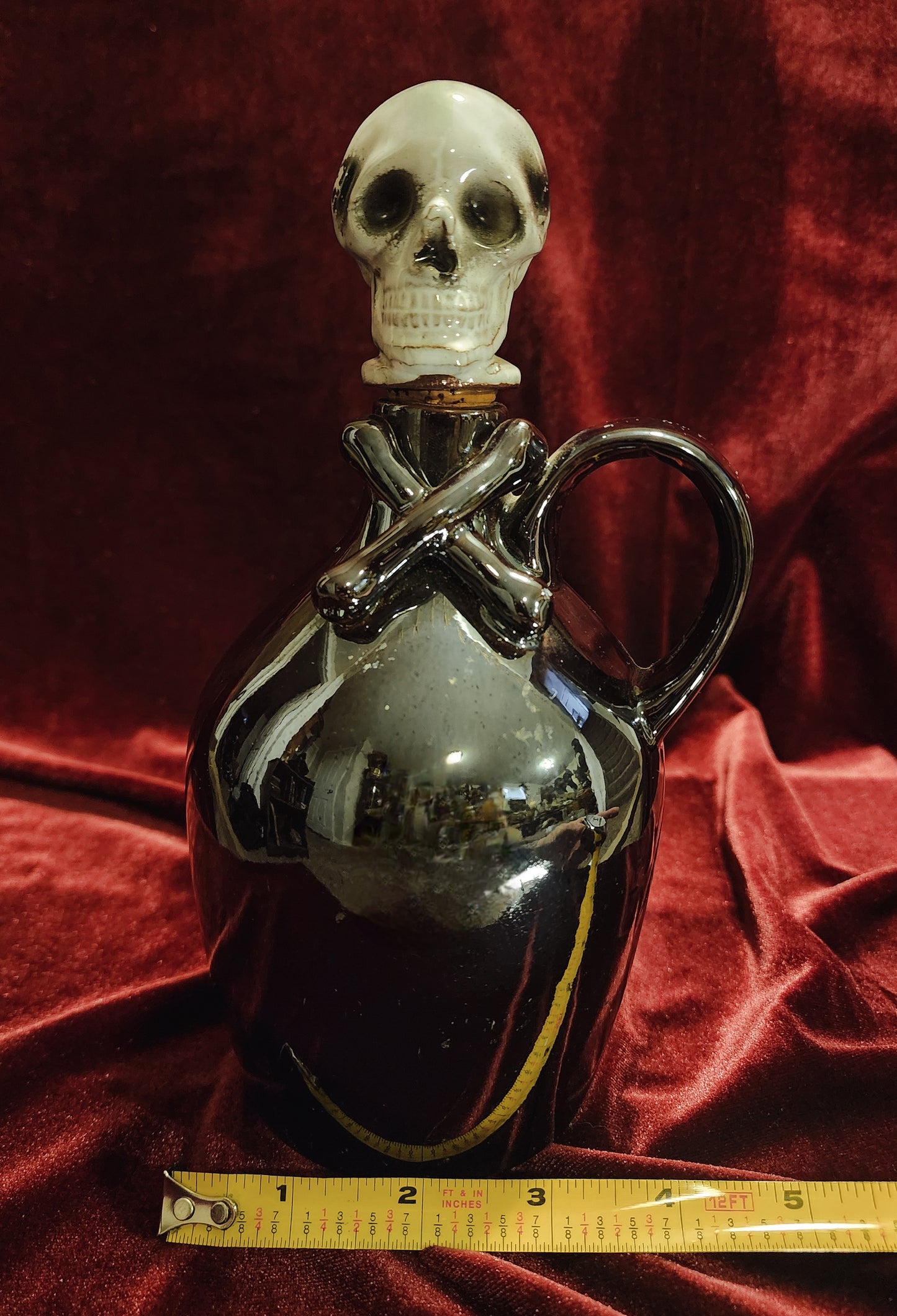 Vintage Skull & Crossbones Decanter Bottle