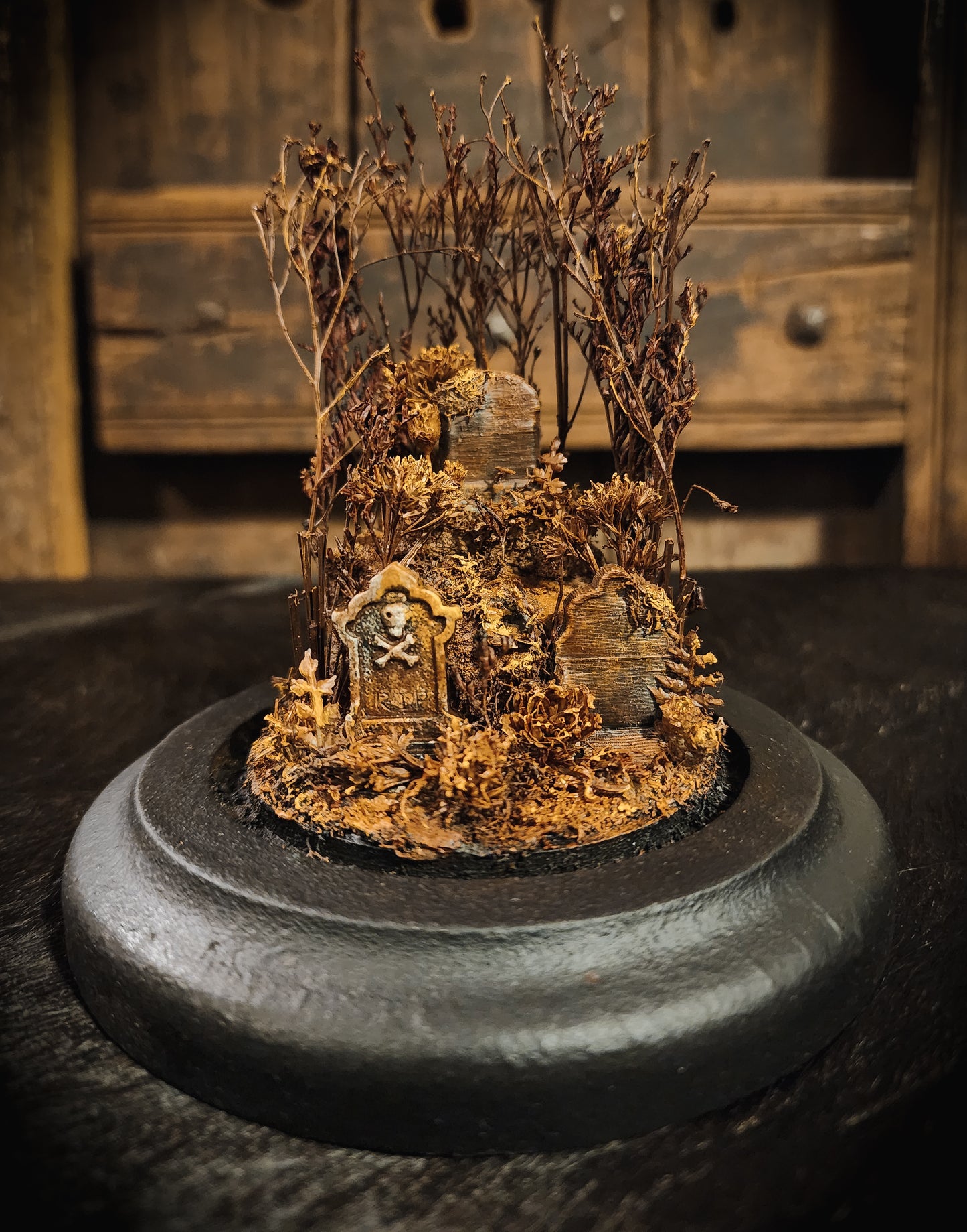 Miniature Cemetery Glass Dome Display