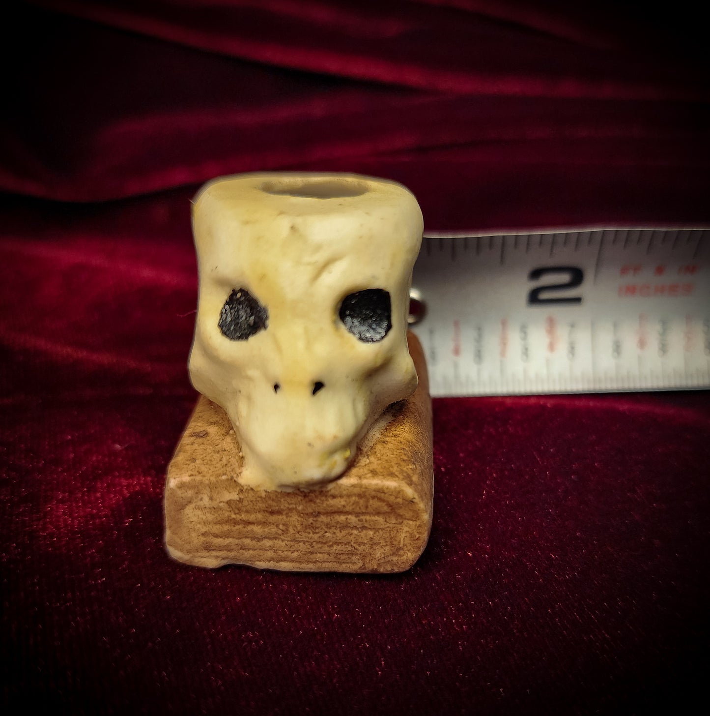 Vintage Memento Mori Matchstick/Toothpick Holder