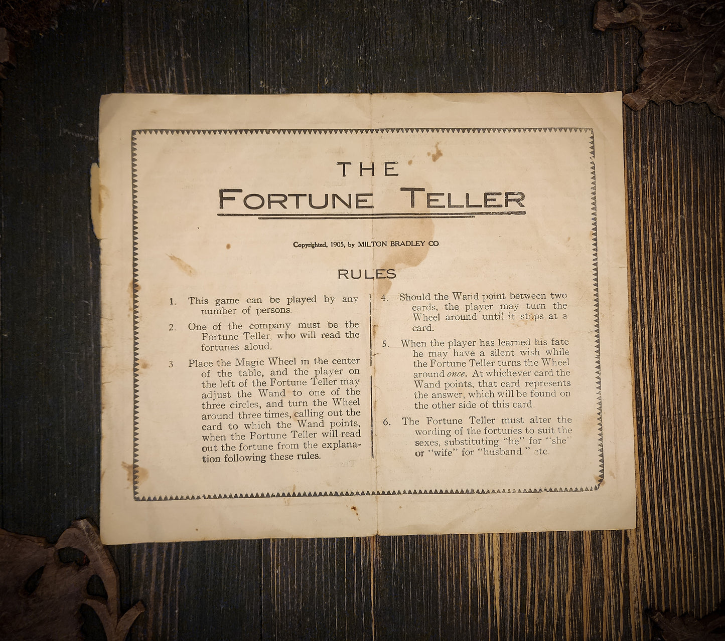 1909 Fortune Teller Game