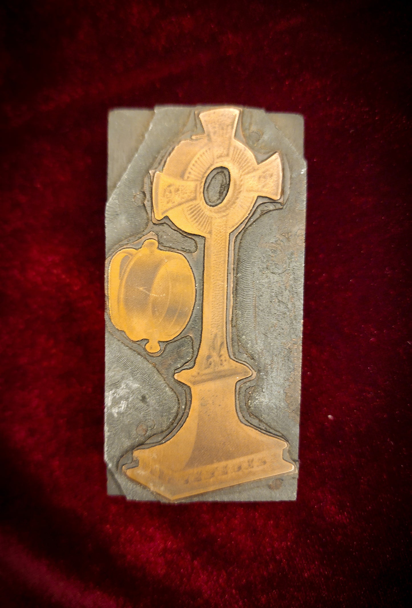Antique, Religious Cross Letterpress/Printing Block