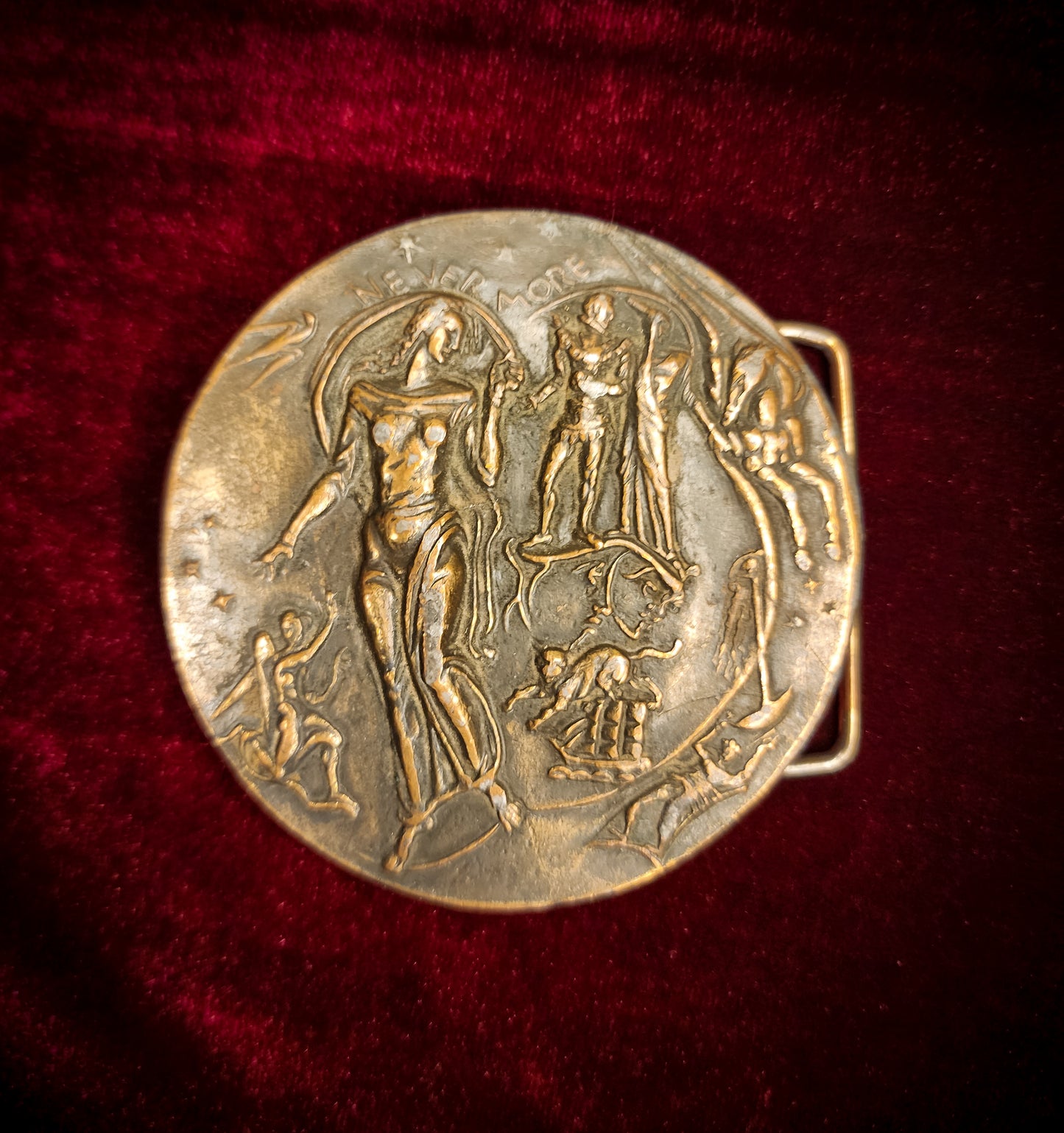 Vintage Edgar Allan Poe "Nevermore" Belt Buckle
