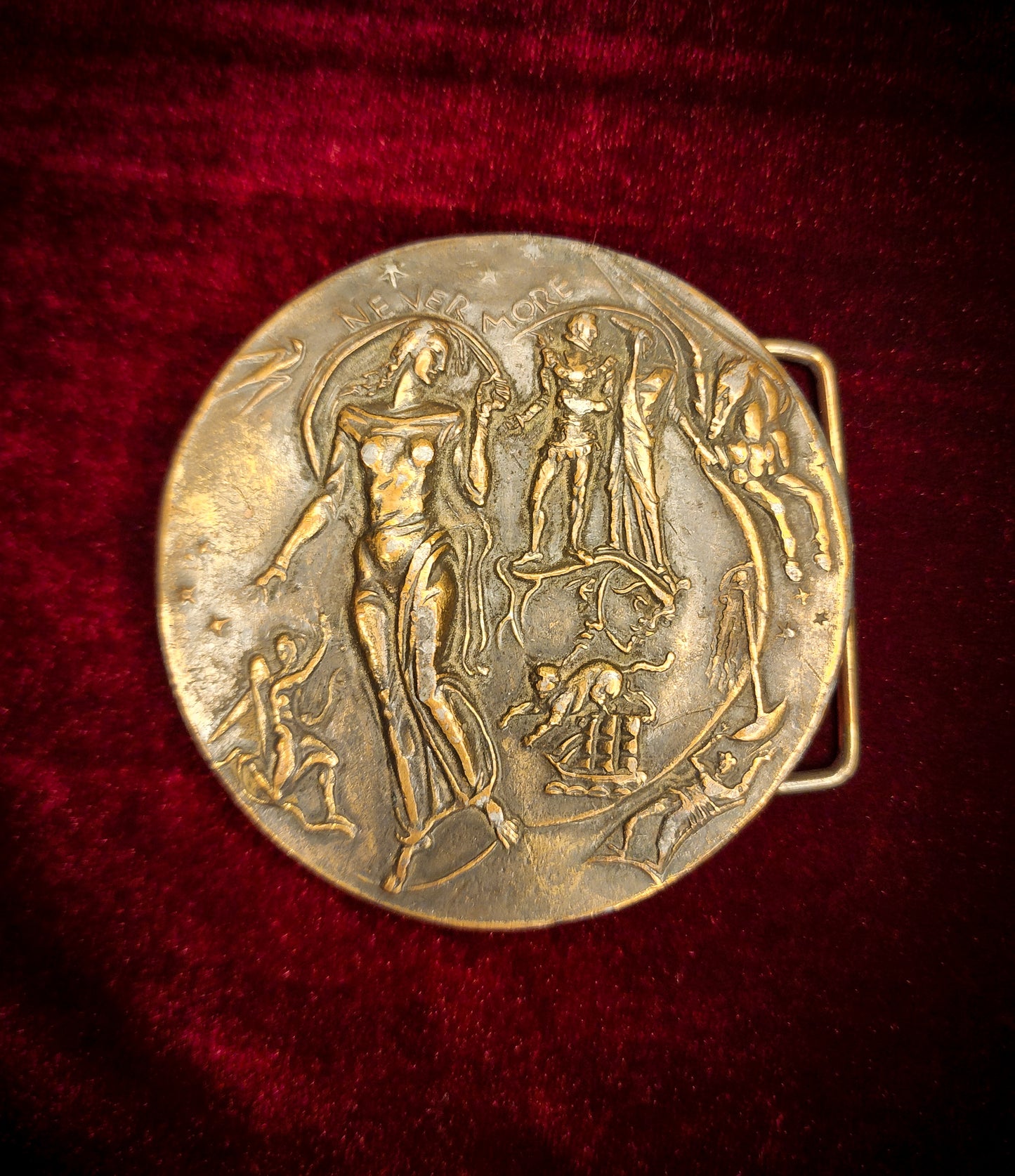 Vintage Edgar Allan Poe "Nevermore" Belt Buckle