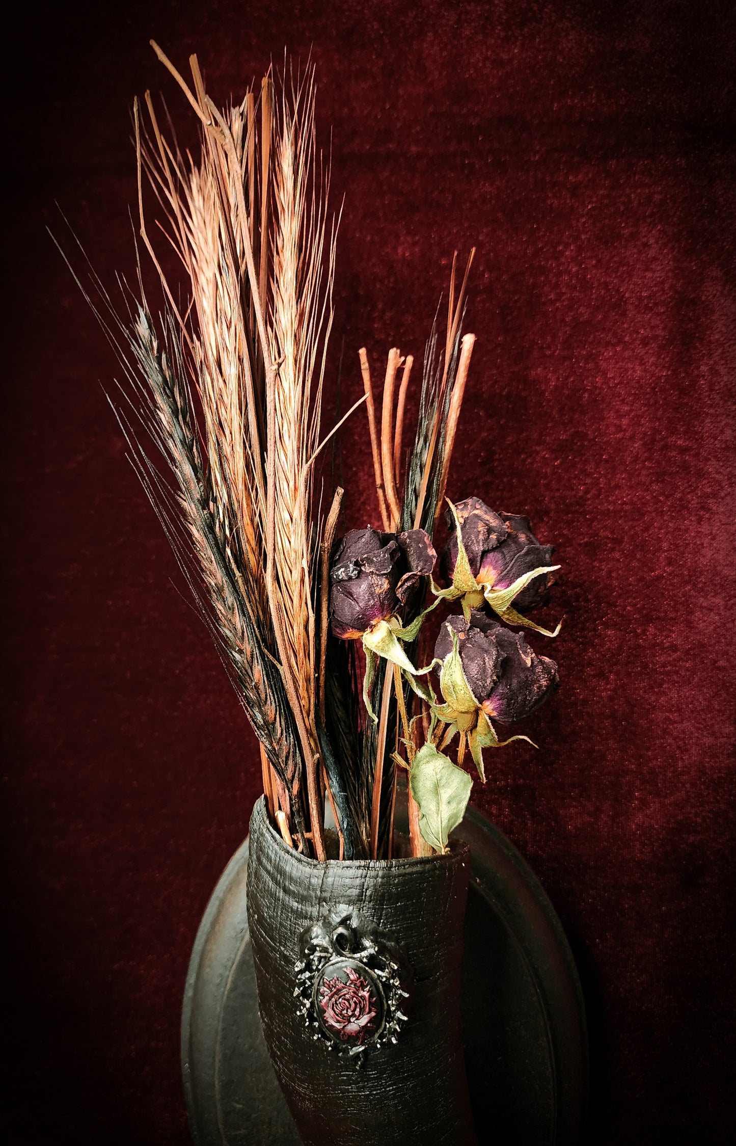 Authentic Goat Horn Floral Plaques