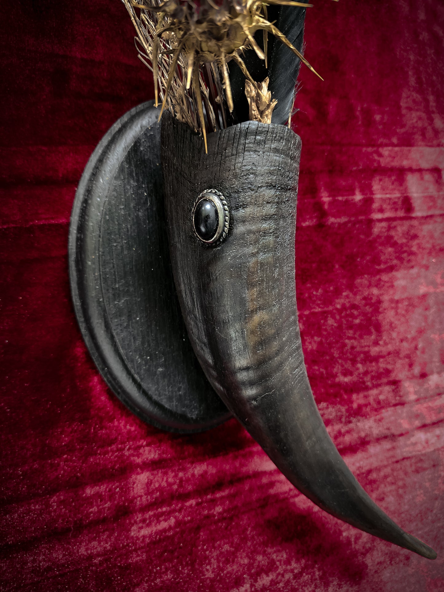 Goat Horn Floral Plaques