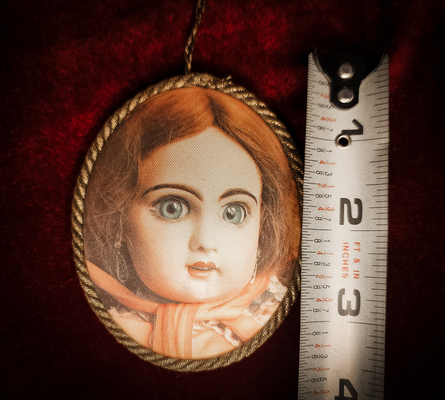 West Germany Porcelain Doll Silk Ornament