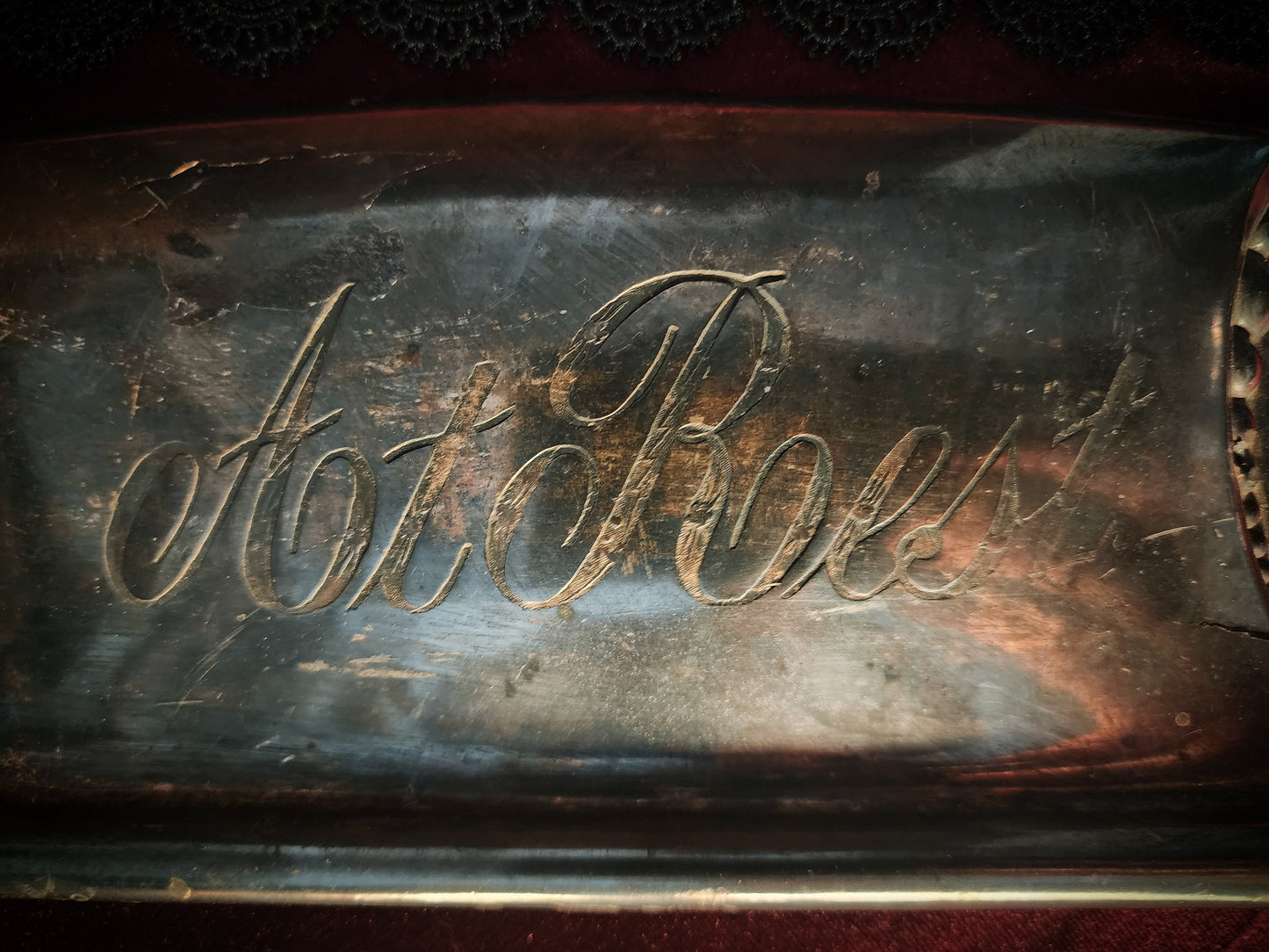 Antique "At Rest" Casket Plaque, Coffin Plate