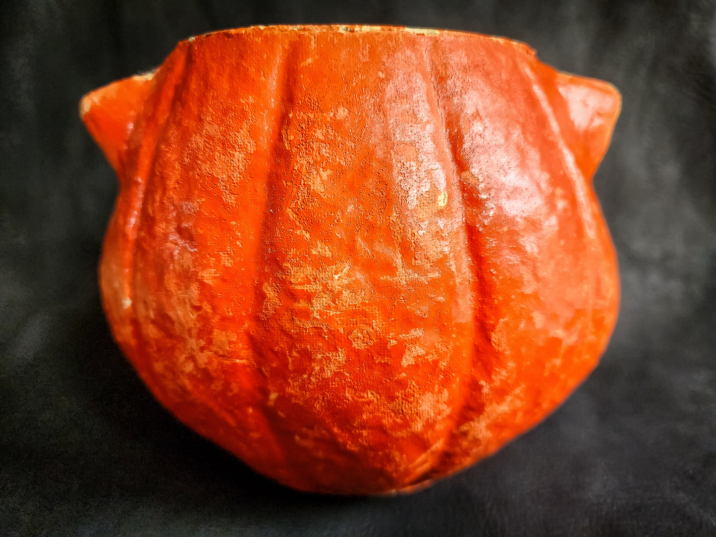 Rare, Antique Paper Mache Cat Jack-O-Lantern
