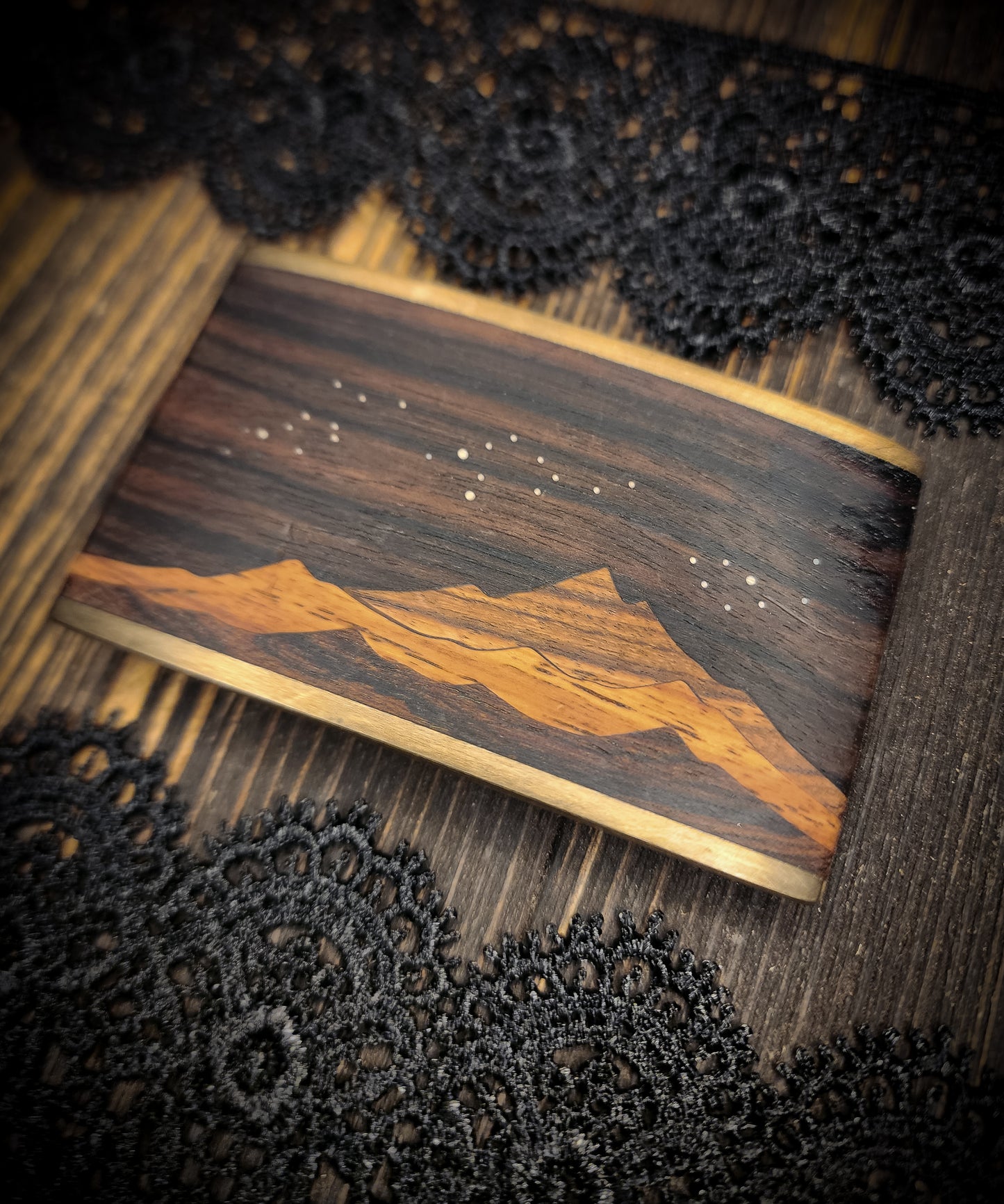 Vintage Wood and Brass Belt Buckle