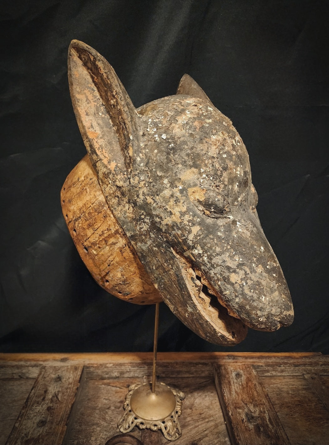 Authentic Tribal Wooden Hyena Mask