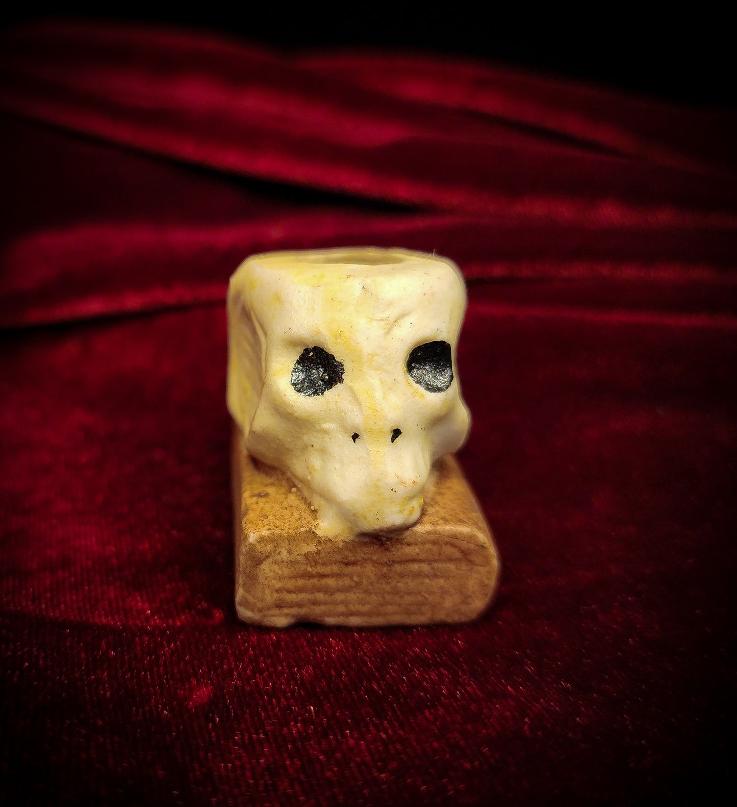 Vintage Memento Mori Matchstick/Toothpick Holder