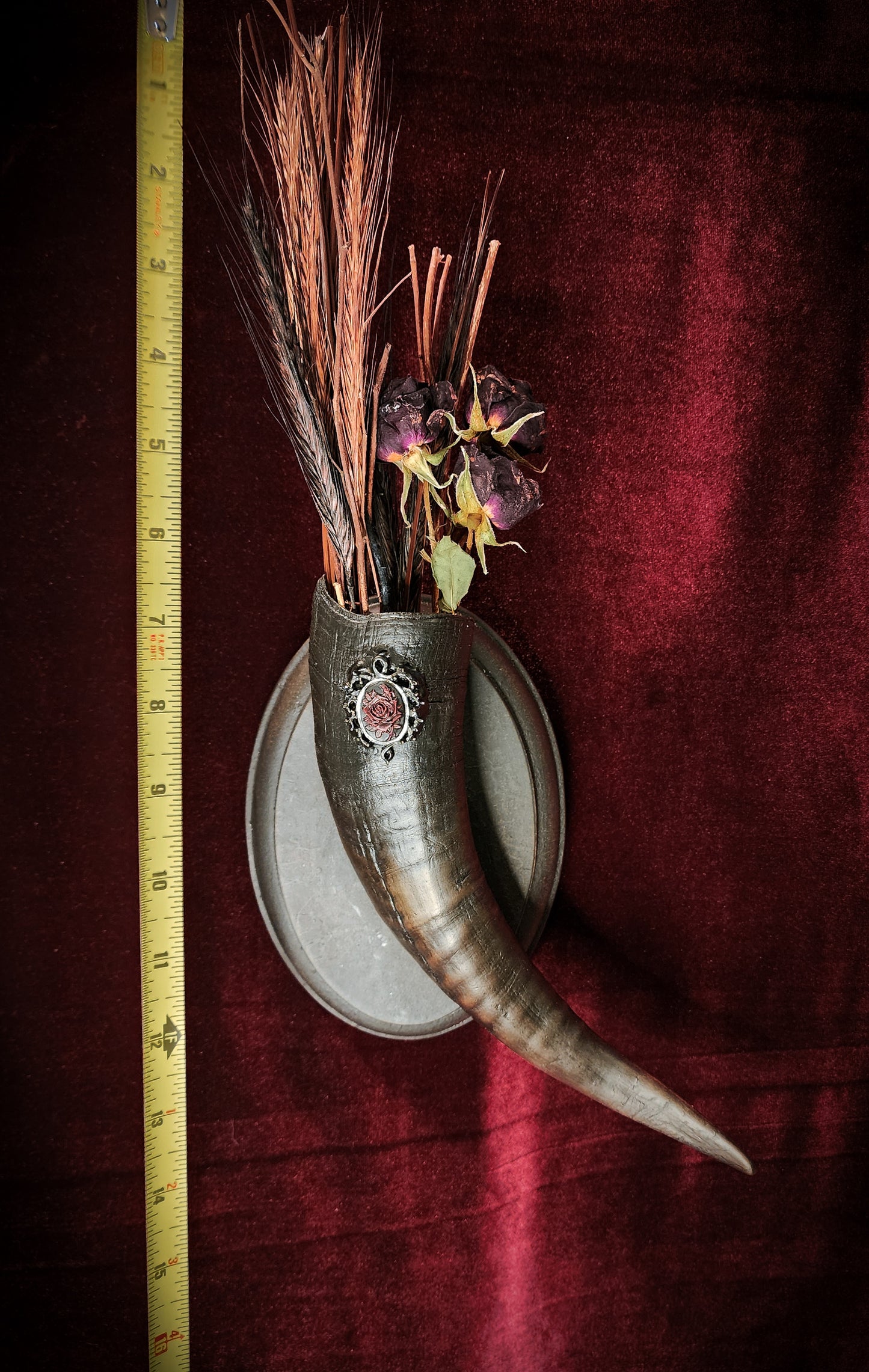 Authentic Goat Horn Floral Plaques