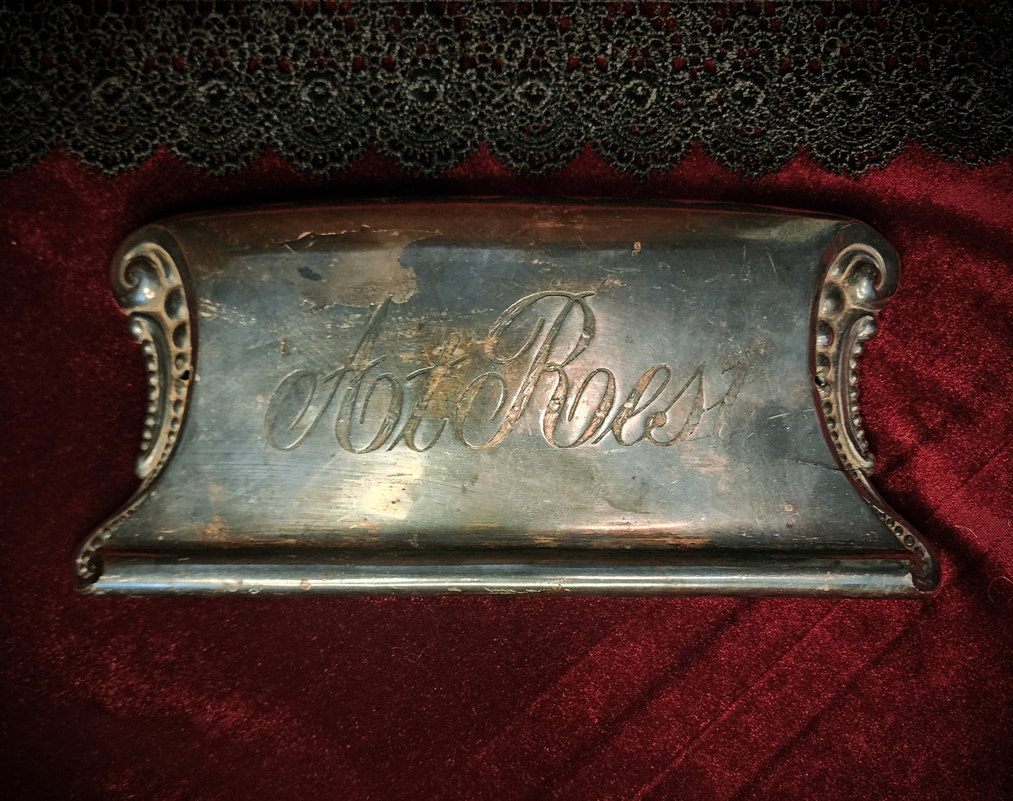 Antique "At Rest" Casket Plaque, Coffin Plate